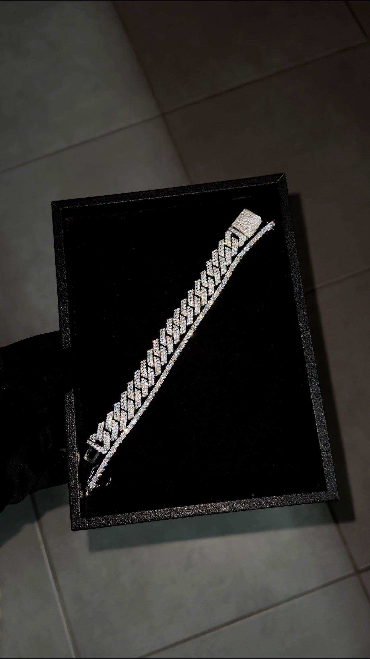 Bracelet cubains 14mm + bracelet tennis 3mm